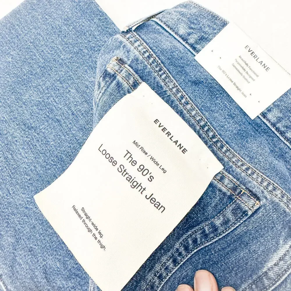 Everlane The 90's Loose Straight Jean Mid Rise Wide Leg Denim Jeans Size 29 x 32